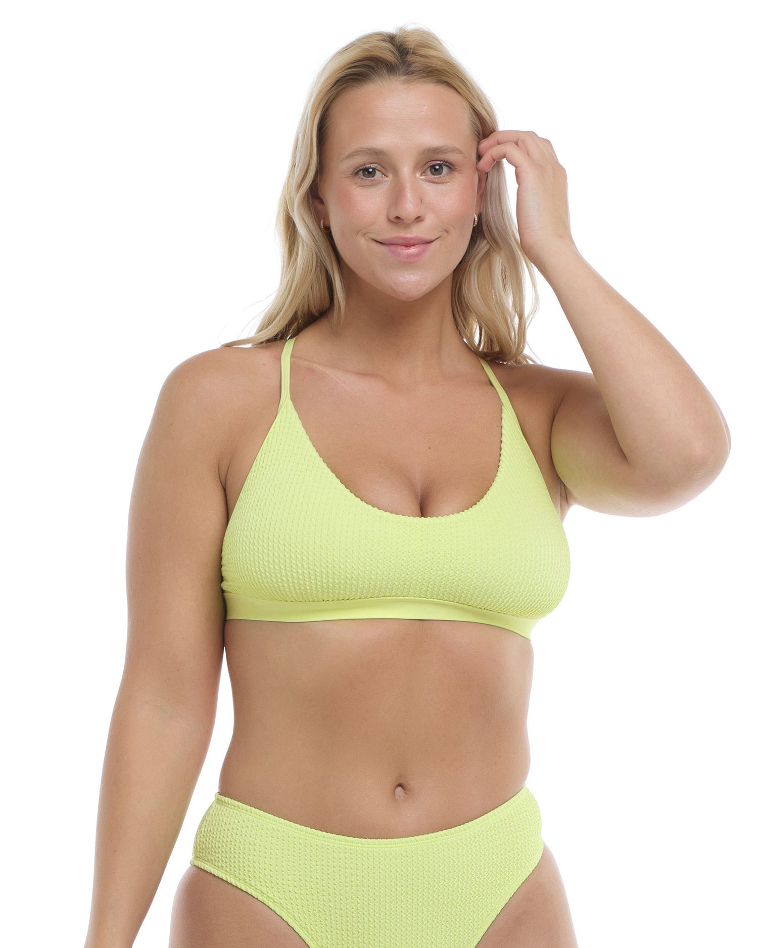 Alexa D, DD, E & F Cup Scoop Bikini Top - Lime Green – Eidon