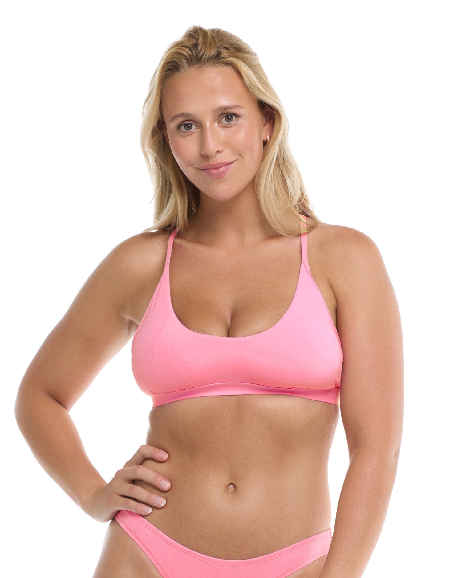 Alexa D, DD, E & F Cup Scoop Bikini Top - Cotton Candy Pink – Eidon