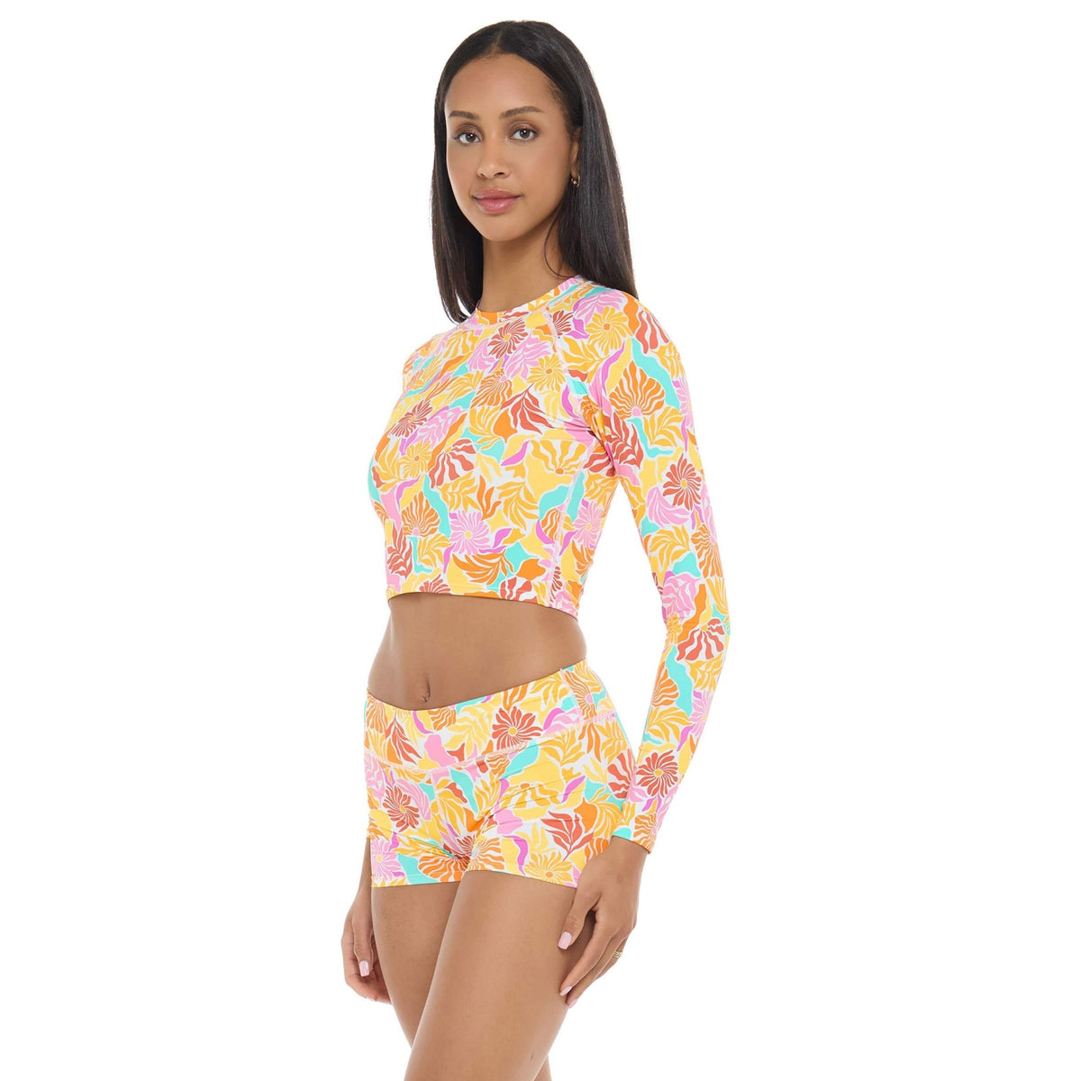 Kiko Crop Rashguard - CORAL BLOOM - Eidon